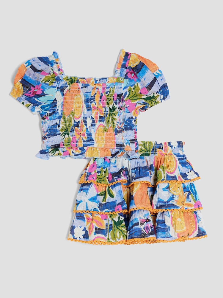 River Island Blue Girls Rara Skirt Set - Image 2 of 5