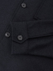 Reiss Navy Cooper Wool-Blend Patch-Pocket Overshirt - Image 8 of 8