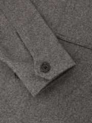 Reiss Soft Grey Cooper Wool-Blend Patch-Pocket Overshirt - Image 6 of 6