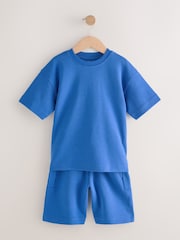 أزرق كوبالت - Relaxed Fit Heavyweight T-Shirt and Shorts Set (3-16yrs) - صورة 1 من 8