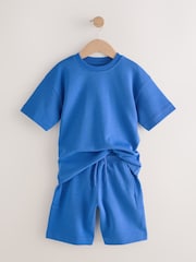 أزرق كوبالت - Relaxed Fit Heavyweight T-Shirt and Shorts Set (3-16yrs) - صورة 2 من 8