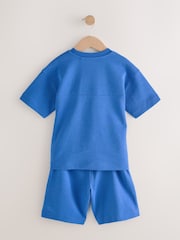 أزرق كوبالت - Relaxed Fit Heavyweight T-Shirt and Shorts Set (3-16yrs) - صورة 3 من 8