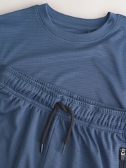 Azul médio - Conjunto de t shirts e shorts esportivos (3-16anos) - Imagem 4 de 8