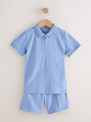 أزرق فاتح - Short Sleeve Polo Shirt and Shorts Set (3-16yrs) - صورة 1 من 6