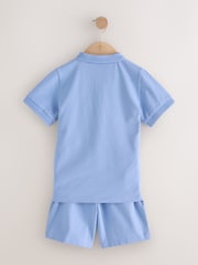 أزرق فاتح - Short Sleeve Polo Shirt and Shorts Set (3-16yrs) - صورة 2 من 6