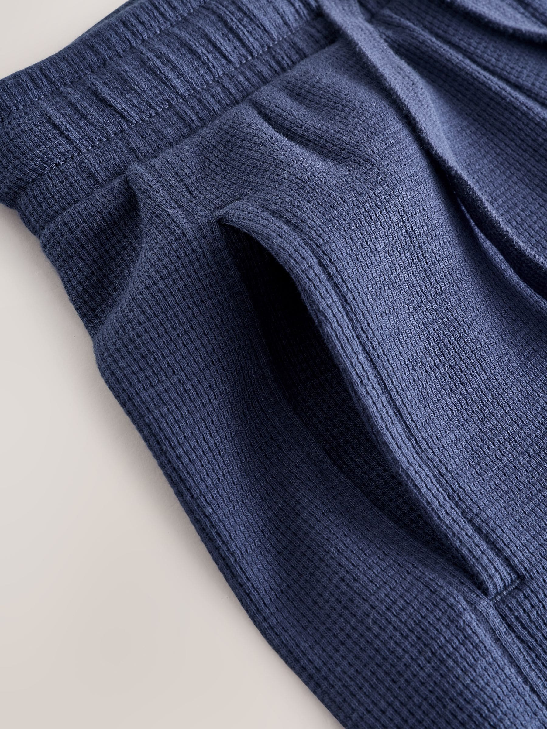 Buy Navy Blue Textured Short Sleeve T-Shirt and Shorts Set (3