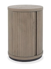 Bentley Designs Grey Oiled Oak Vega Round Side Table - Image 3 of 5
