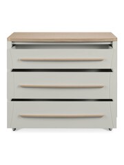 Bentley Designs Scandi Oak Soft Grey Larsen 3 Drawer Wide Chest - Image 4 of 4
