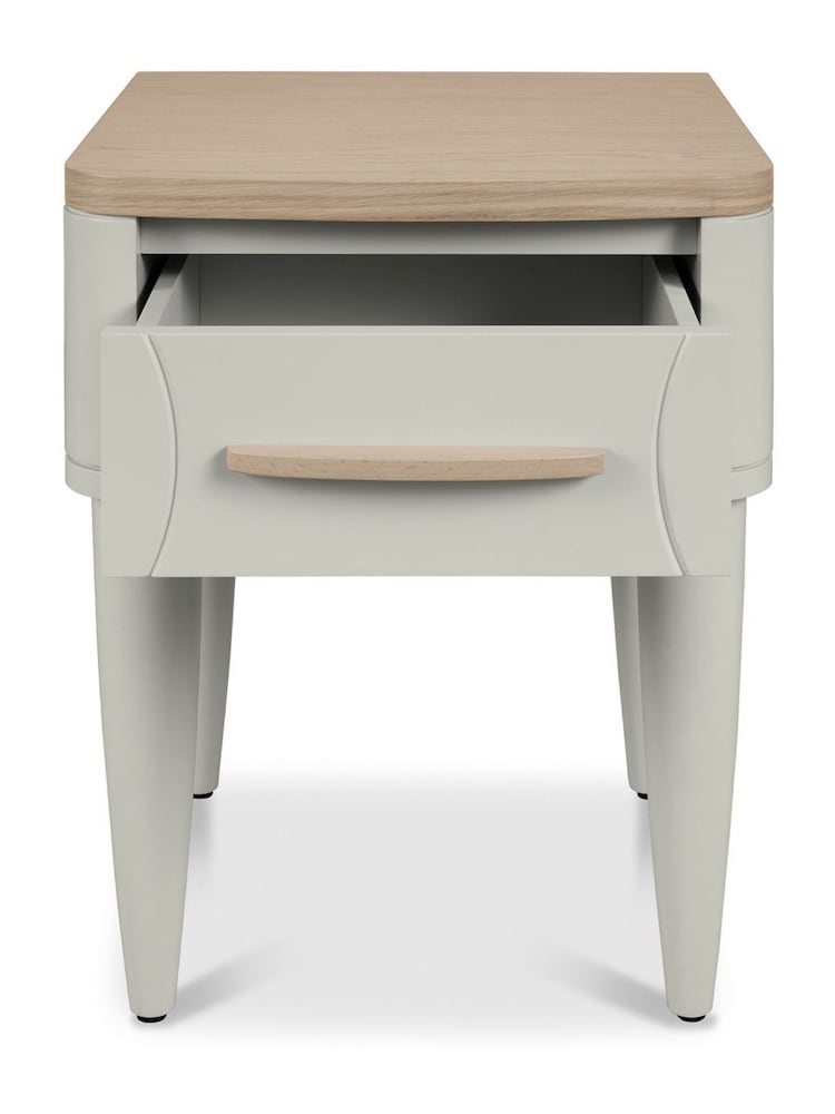 Bentley Designs Scandi Oak Soft Grey Larsen 1 Drawer Nightstand - Image 5 of 5
