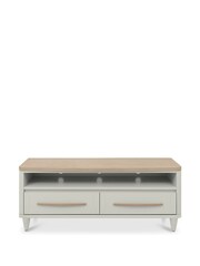 Bentley Designs Grey Oiled Oak Larsen Entertainment Unit Table - Image 3 of 4