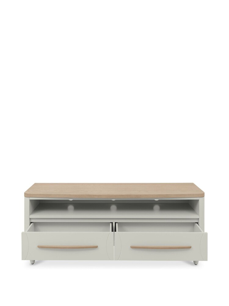 Bentley Designs Grey Oiled Oak Larsen Entertainment Unit Table - Image 4 of 4