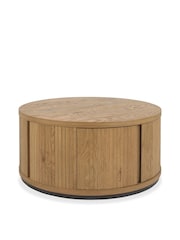 Bentley Designs Rustic Oak Vega Round Coffee Table Sideboard - Image 3 of 5