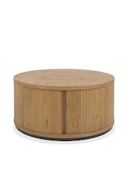 Bentley Designs Rustic Oak Vega Round Coffee Table Sideboard - Image 4 of 5