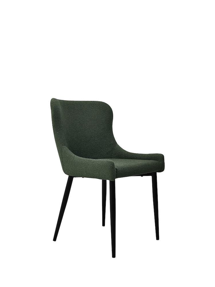Bentley Designs Set of 2 Green Rubens Upholstered Dining Chairs - Image 2 of 8