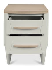 Bentley Designs Scandi Oak Soft Grey Larsen 2 Drawer Nightstand - Image 5 of 8