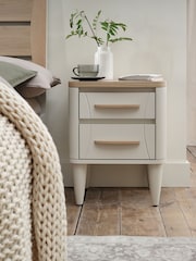 Bentley Designs Scandi Oak Soft Grey Larsen 2 Drawer Nightstand - Image 8 of 8