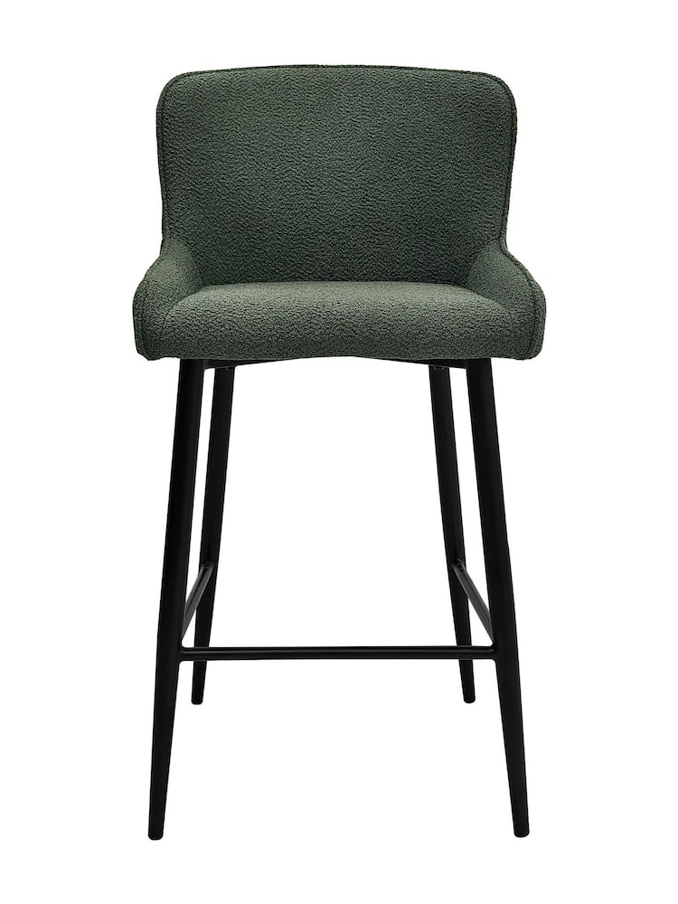 Bentley Designs Set of 2 Green Rubens Upholstered Barstools - Image 2 of 5