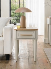 Bentley Designs Scandi Oak Soft Grey Larsen Side Table - Image 1 of 5