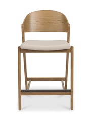 Bentley Designs Rustic Oak Vega Bonded Leather Ply Back Barstool Single - Image 3 of 5