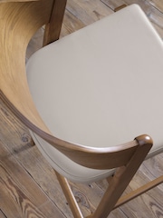 Bentley Designs Rustic Oak Vega Bonded Leather Ply Back Barstool Single - Image 5 of 5