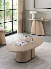 Bentley Designs Rustic Oak Vega Oval Coffee Table - Image 2 of 4