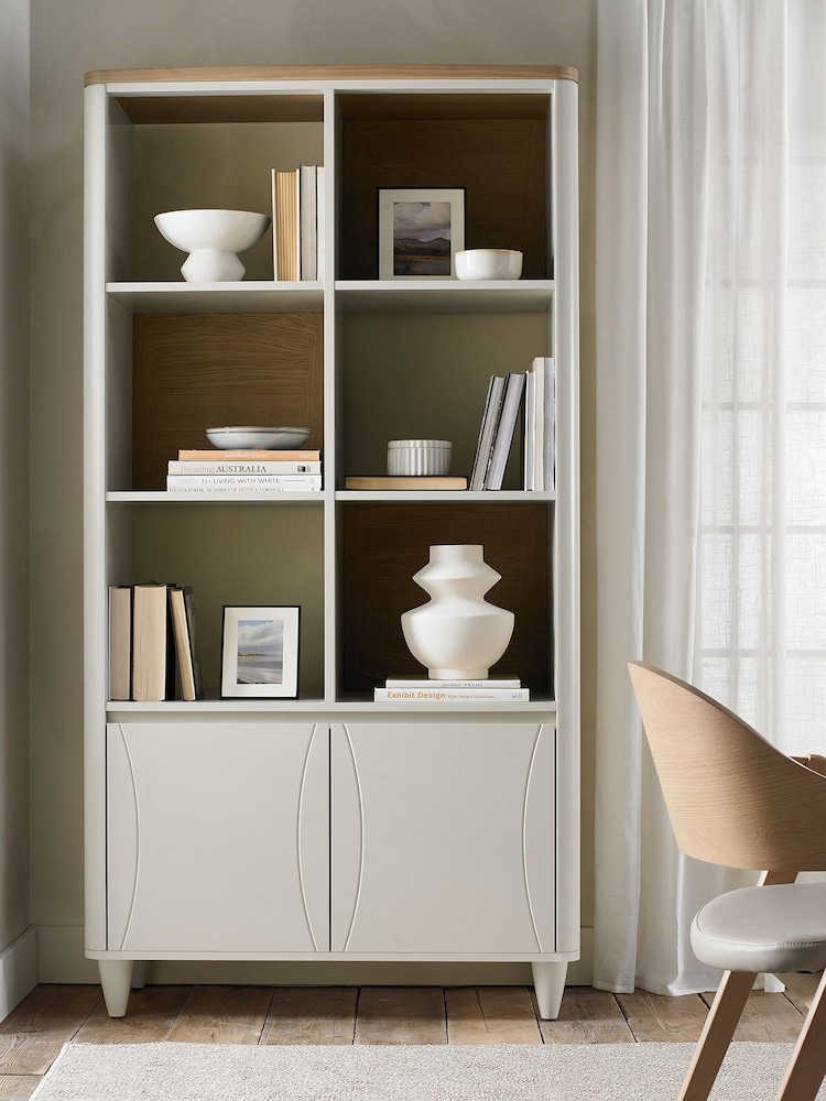 Bentley Designs Grey Oiled Oak Larsen Display Unit Table - Image 1 of 5