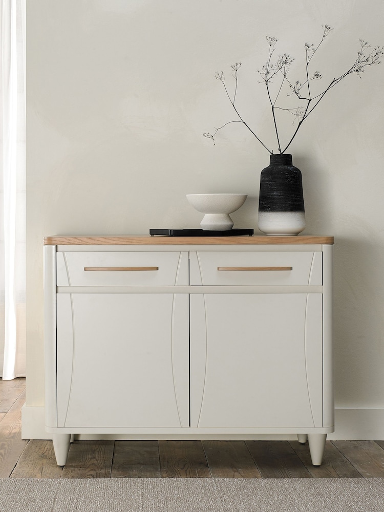 Bentley Designs Scandi Oak Soft Grey Larsen Narrow Sideboard - Image 1 of 5