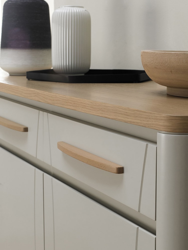 Bentley Designs Scandi Oak Soft Grey Larsen Narrow Sideboard - Image 2 of 5