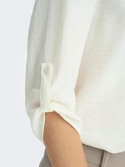 JDY White Woven V-Neck Top - Image 5 of 7