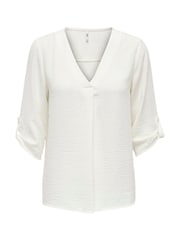 JDY White Woven V-Neck Top - Image 6 of 7