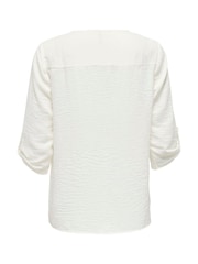 JDY White Woven V-Neck Top - Image 7 of 7
