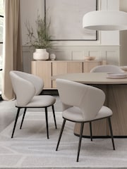 Bentley Designs Set of 2 Ivory Faux Leather Luca Upholstered Dining Chairs - Image 2 of 5