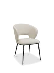 Bentley Designs Set of 2 Ivory Faux Leather Luca Upholstered Dining Chairs - Image 3 of 5