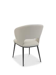 Bentley Designs Set of 2 Ivory Faux Leather Luca Upholstered Dining Chairs - Image 5 of 5