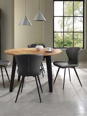 Bentley Designs Set of 2 Dark Grey Garcia Dining Chairs - Image 1 of 5