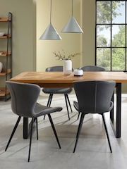 Bentley Designs Set of 2 Dark Grey Garcia Dining Chairs - Image 2 of 5