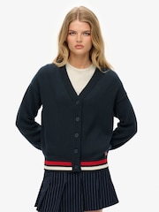 Superdry Navy Slouchy Knitted Cardigan - Image 1 of 5