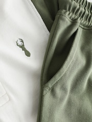 Green/Ecru Colourblock Short Sleeve Polo Shirt and Shorts Set (3-16yrs) - Image 5 of 10