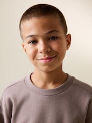 Mink Brown Textured Short Sleeve T-Shirt and Shorts Set (3-16yrs) - Image 5 of 14