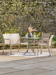 Pacific Grey Outdoor Bench and Armchair Bistro Set - Image 1 of 6