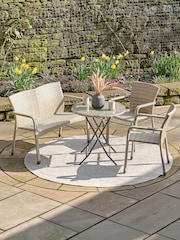 Pacific Grey Outdoor Bench and Armchair Bistro Set - Image 2 of 6