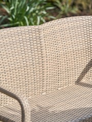 Pacific Grey Outdoor Bench and Armchair Bistro Set - Image 4 of 6
