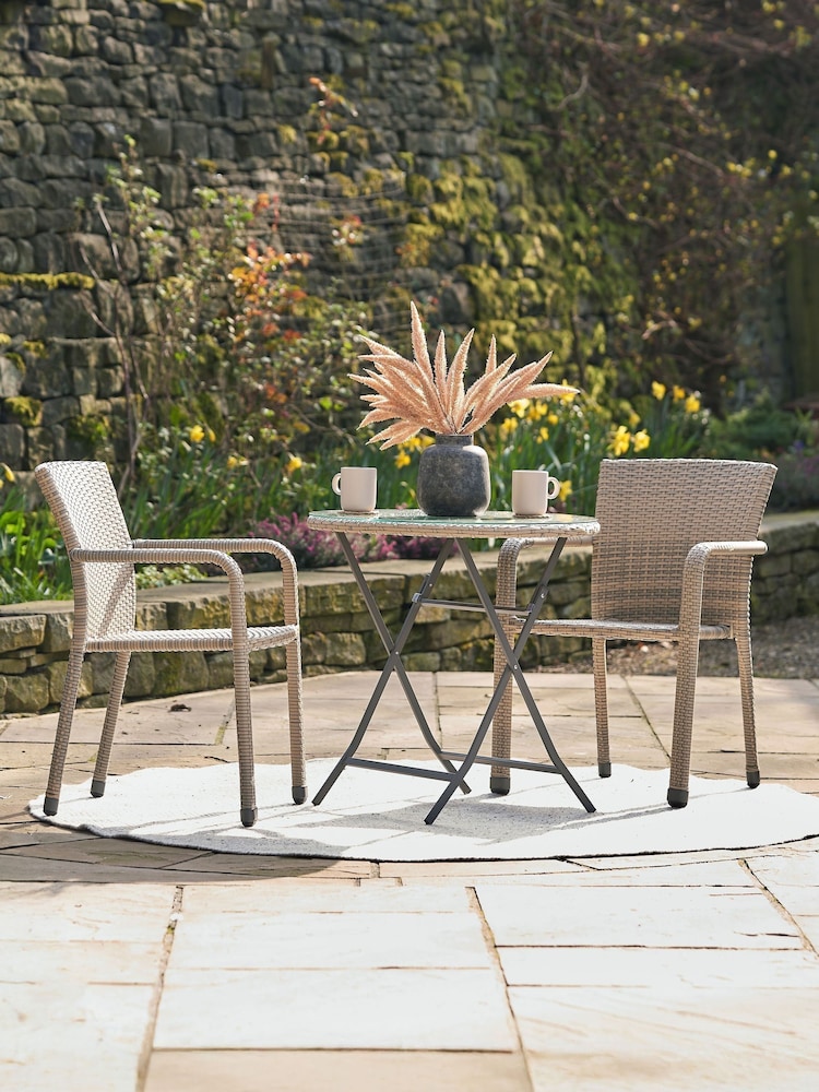 Pacific Grey Outdoor Stackable Bistro Set - Image 1 of 6