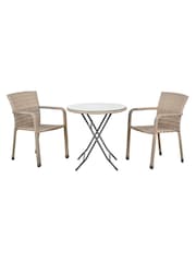 Pacific Grey Outdoor Stackable Bistro Set - Image 6 of 6