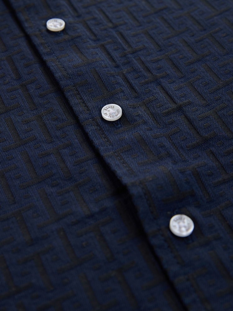 Baker by Ted Baker Grandad Collar Shirt - Image 10 of 10