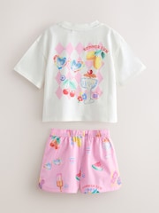 Little Bird by Jools Oliver Summer Rainbow Cotton Boxy T-Shirt and Shorts Set - Image 11 of 13