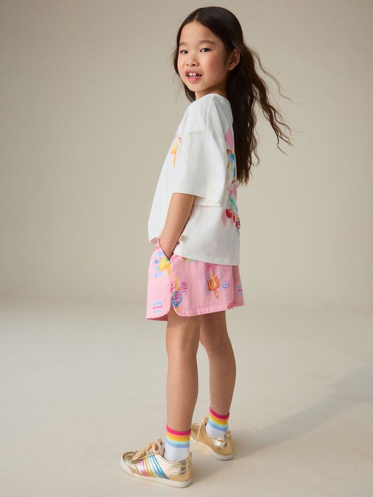 Little Bird by Jools Oliver Summer Rainbow Cotton Boxy T-Shirt and Shorts Set - Image 2 of 13 Little Bird by Jools Oliver Summer Rainbow Cotton Boxy T-Shirt and Shorts Set - Image 2 of 13