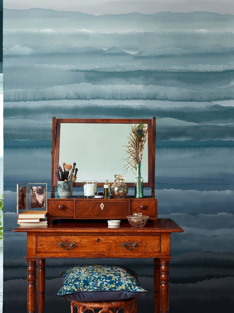 Clarissa Hulse Sapphire Strata Fixed Size Mural 2.5m x 4m - Image 1 of 3