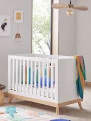 Babymore White Mona Mini Cot Bed - Image 1 of 4