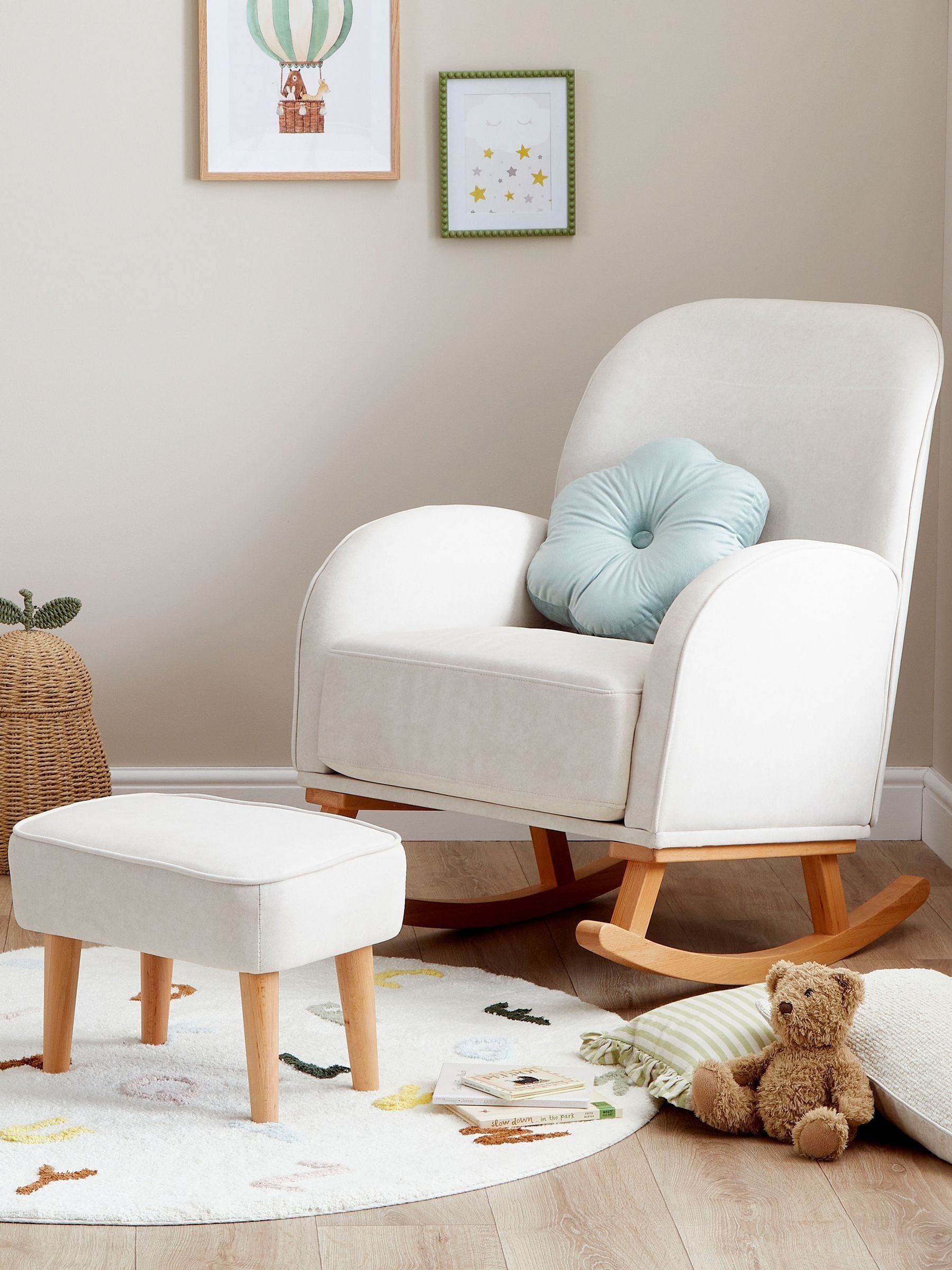 Babymore Unisex Infant Cream Freya Nursing Chair With Stool